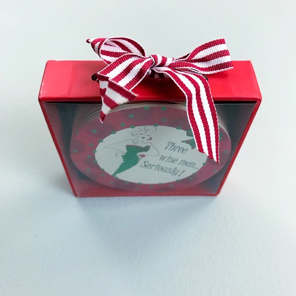 CREATIVE PAPERS Christmas Drink Coaster Set Of 12 Funny Holiday Stocking Stuffer - Picture 5 of 7